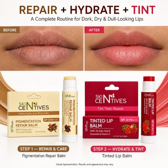 Skin Centives Lip Balm Combo for Dark & Dry Lips Unisex | 2 x 4.8g